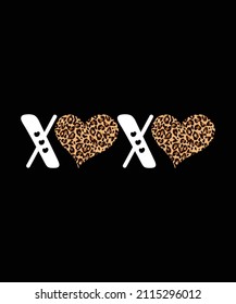 XOXO Plaid Leopard Heart Valentine's Day Love T-shirts Design Ideas