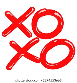 Xoxo Red Candy Jelly Lover Hugs Kisses Letter Sign Vector