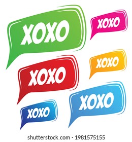 Xoxo  Retro Speech Balloon Vector Illustration