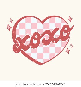 Xoxo - Retro vintage Valentine T-shirt Design