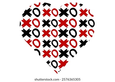 xoxo seamless pattern with heart shape.
