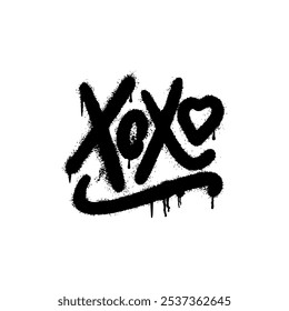 Xoxo pulverizado com estilo graffiti. Ilustração vetorial.
