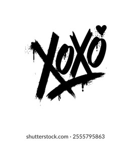 Xoxo sprayed with graffiti style. Vector illustration.