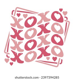 XOXO stacked wayvy text design for Valentine's Day celebration