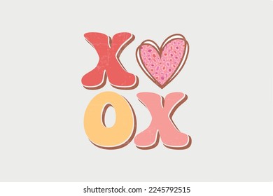 Xoxo Sublimation Valentine's Day quotes t shirt design