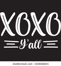 Xoxo Y’all t shirt design, vector file.