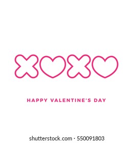 XOXO text on pink outline