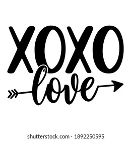 XoXo - Valentine's Day Greeting card - Calligraphy phrase for Christmas or other gift. Modern brush lettering phrase. Hand drawn design elements, Xmas greetings cards, invitations. Holiday quotes.