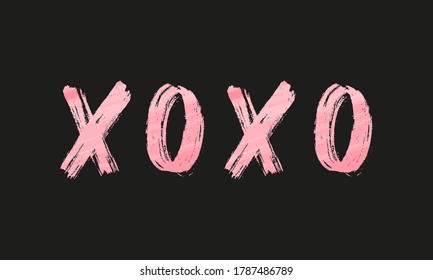 XOXO Valentine's Day Holiday Vector Text Typography Illustration Background