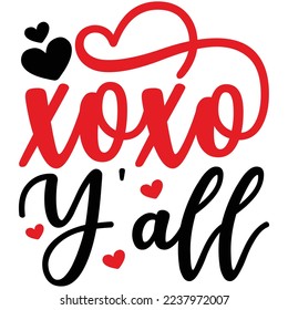 XOXO Y'all  T shirt design Vector File