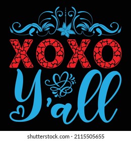 Xoxo Y'All t-shirt design, vector file.