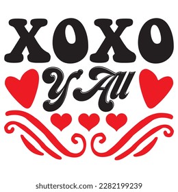 Xoxo Y'All t-shirt design vector file