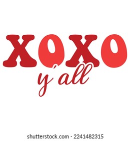 Xoxo Y'all Valentine T-shirt Design