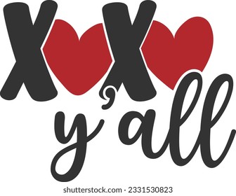 Xoxo Y'all - Valentines Day Design