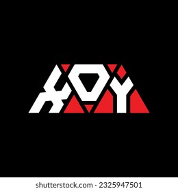 XOY triangle letter logo design with triangle shape. XOY triangle logo design monogram. XOY triangle vector logo template with red color. XOY triangular logo Simple, Elegant, and Luxurious design.