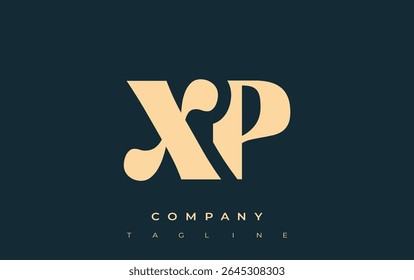 XP Creative Abstract Typography Design de logotipo. Logotipo elegante que combina tipografia arrojada e formas criativas, ideal para soluções de marca e identidade.