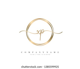 XP initial handwriting logo template vector