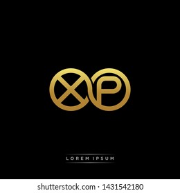 XP initial letter linked circle capital monogram logo modern template