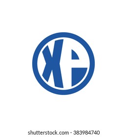 XP initial letters circle business logo blue