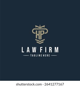 XP initial monogram logo law firm with pillar design