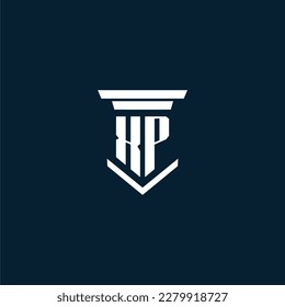 XP initial monogram logo lawfirm with pillar design