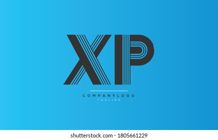 XP initials monogram letter text alphabet logo design