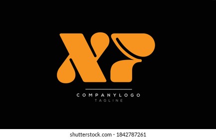 Diseño del logotipo del alfabeto de texto de letras monográficas XP iniciales