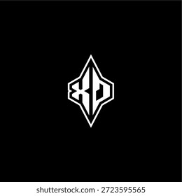 XP carta inicial logotipo esport conceito techno estilo de corrida design moderno monograma de jogos