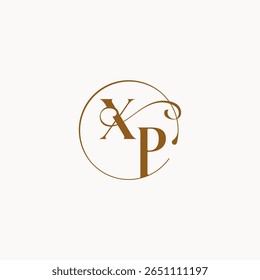 XP letter luxurius feeling with flow circle fows wedding logo monogram elegant style