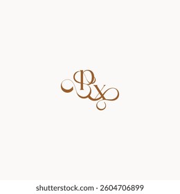 XP letter luxury minimalist logo design wedding initial concept caligraphic style monogram