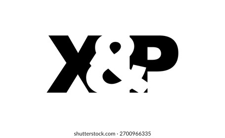 XP logo design in bold style. Black white identity symbol. Modern typography emblem. Corporate branding icon. Minimal business template.
