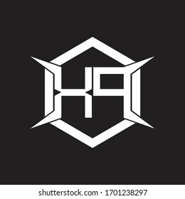 Monograma de logotipo XP con modelo hexagonal y cuatro trapos