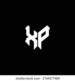 xp logo monogram with shield shape design template