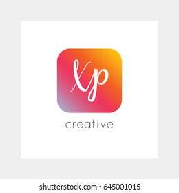 XP logo, vector. Useful as branding, app icon, alphabet combination, clip-art.