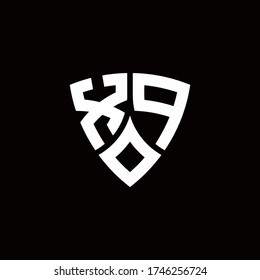 logotipo de monograma XP con plantilla de diseño de estilo de escudo moderno aislado en fondo negro