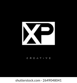 XP Negative Space Monogram – Minimalist Black and White Letter mark Logo for Creative Branding, Fashion Identity and Modern Design Concepts
