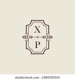 XP Vintage Hochzeitslogo in hochwertigem professionellem Design, das gut in allen Printmedien drucken kann