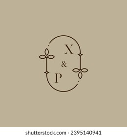 XP wedding initial logo in high quality professional design that will print well across any print media