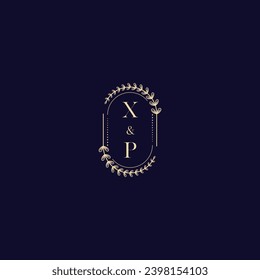 XP wedding initial logo in high quality professional design that will print well across any print media