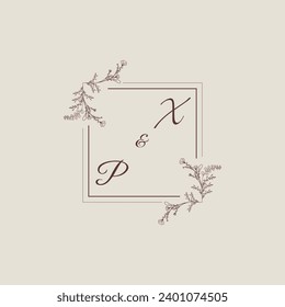 XP wedding line square monogram with high quality professional design that will print well