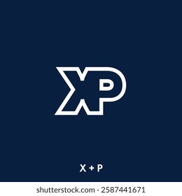 XP X P Letter Logo Design in Black Colors. Creative Modern Letters Vector Icon Logo Illustration