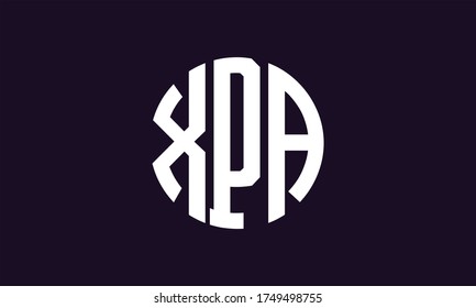XPA-Circle-Emblem Abstrakte Monogramm-Letter-Zeichen-Vektorlogo-Vorlage