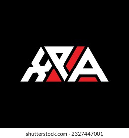 XPA triangle letter logo design with triangle shape. XPA triangle logo design monogram. XPA triangle vector logo template with red color. XPA triangular logo Simple, Elegant, and Luxurious design.