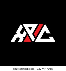 XPC triangle letter logo design with triangle shape. XPC triangle logo design monogram. XPC triangle vector logo template with red color. XPC triangular logo Simple, Elegant, and Luxurious design.