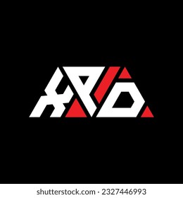 XPD triangle letter logo design with triangle shape. XPD triangle logo design monogram. XPD triangle vector logo template with red color. XPD triangular logo Simple, Elegant, and Luxurious design.