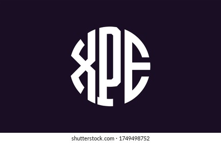 XPE Circle Emblem Abstract Monogram Letter Mark Vector Logo Template