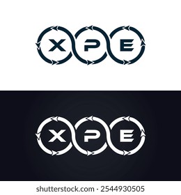 XPE logo. X P E design. White XPE letter. XPE, X P E letter logo design.