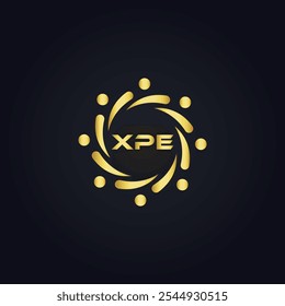 XPE logo. X P E design. White XPE letter. XPE, X P E letter logo design.