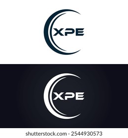 XPE logo. X P E design. White XPE letter. XPE, X P E letter logo design.
