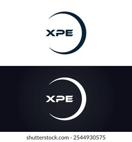XPE logo. X P E design. White XPE letter. XPE, X P E letter logo design.